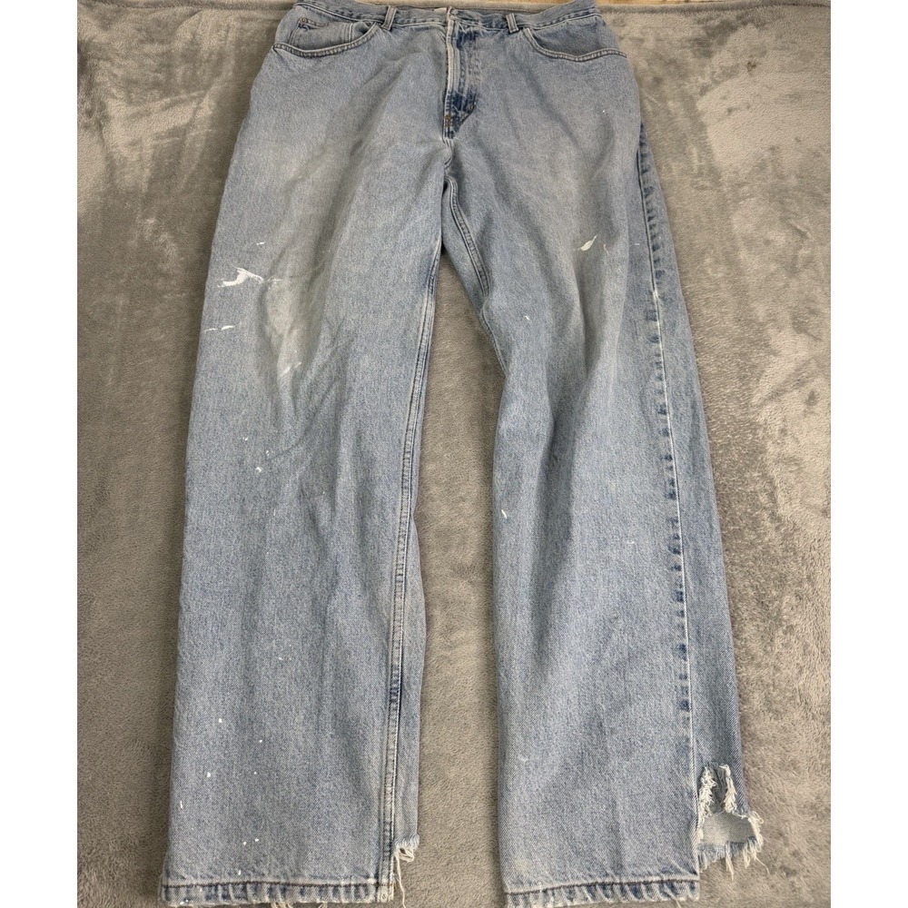 Vintage Y2K Tommy Hilfiger Relaxed Straight Jeans Men's Size 38X34 Blue Baggy